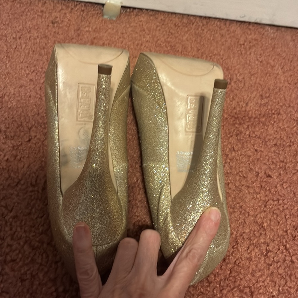 Vintage Trash Gold Glitter Women's Heels - Picture 9 of 10